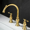 3-Hole Hot Cold Bathroom Sink Mixer Tap Brass Widespread Basin Faucet