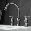 3-Hole Hot Cold Bathroom Sink Mixer Tap Brass Widespread Basin Faucet