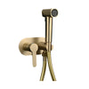 Brushed Gold Bidet Faucet Hand Portable Faucet With Cover Paper Holder