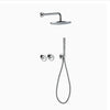 Rainfall Brass Shower Faucet Set with Hot Cold Bathroom Shower Mixer