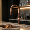 Modern Brass Hot Cold Sink Mixer Tap with Pull-Out Kitchen Faucet