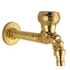 Carved Brass Faucet Decorative Outdoor Garden Tap for Washing Machine