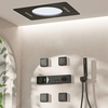 Ceiling Mount Brass Shower System Thermostatic Mixer Waterfall Shower