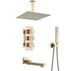 Wall Mounted Thermostatic Bath Shower Faucet 3-ways Concealed Tub Tap