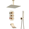 Wall Mounted Thermostatic Bath Shower Faucet 3-ways Concealed Tub Tap