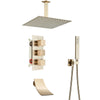 Wall Mounted Thermostatic Bath Shower Faucet 3-ways Concealed Tub Tap