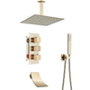 Wall Mounted Thermostatic Bath Shower Faucet 3-ways Concealed Tub Tap