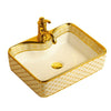 Ceramic Bathroom Sinks Golden Rectangular Wash Basin Bathroom Fixture