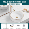 Ceramic Bathroom Vessel Sink with Gold Edge Countertop Vanity Sink