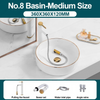 Ceramic Bathroom Vessel Sink with Gold Edge Countertop Vanity Sink