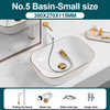 Ceramic Bathroom Vessel Sink with Gold Edge Countertop Vanity Sink
