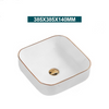 Ceramic Bathroom Vessel Sink with Gold Edge Countertop Vanity Sink