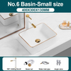 Ceramic Bathroom Vessel Sink with Gold Edge Countertop Vanity Sink