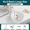 Ceramic Bathroom Vessel Sink with Gold Edge Countertop Vanity Sink
