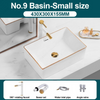 Ceramic Bathroom Vessel Sink with Gold Edge Countertop Vanity Sink