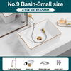 Ceramic Bathroom Vessel Sink with Gold Edge Countertop Vanity Sink