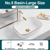 Ceramic Bathroom Vessel Sink with Gold Edge Countertop Vanity Sink