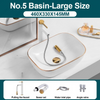 Ceramic Bathroom Vessel Sink with Gold Edge Countertop Vanity Sink