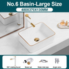 Ceramic Bathroom Vessel Sink with Gold Edge Countertop Vanity Sink