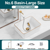 Ceramic Bathroom Vessel Sink with Gold Edge Countertop Vanity Sink