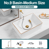 Ceramic Bathroom Vessel Sink with Gold Edge Countertop Vanity Sink