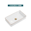 Ceramic Bathroom Vessel Sink with Gold Edge Countertop Vanity Sink