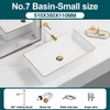 Ceramic Bathroom Vessel Sink with Gold Edge Countertop Vanity Sink