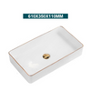 Ceramic Bathroom Vessel Sink with Gold Edge Countertop Vanity Sink
