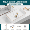 Ceramic Bathroom Vessel Sink with Gold Edge Countertop Vanity Sink