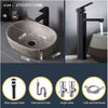 Ceramic Countertop Sink Oval Washbasin Bathroom Balcony Sink