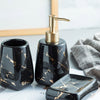 Ceramic Glossy Marble Bathroom Accessory Set Washing Tools Set