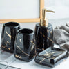 Ceramic Glossy Marble Bathroom Accessory Set Washing Tools Set