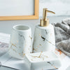 Ceramic Glossy Marble Bathroom Accessory Set Washing Tools Set
