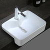 Ceramic Modern Semi-Embedded Square Bathroom Guest Wash Basin Sink