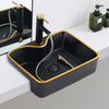 Ceramic Modern Semi-Embedded Square Bathroom Guest Wash Basin Sink