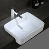Ceramic Modern Semi-Embedded Square Bathroom Guest Wash Basin Sink