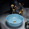 Ceramic Round Bowl Sink with Faucet Combo Countertop Vessel Basin Sink