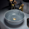 Ceramic Round Bowl Sink with Faucet Combo Countertop Vessel Basin Sink