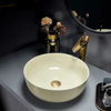Ceramic Round Bowl Sink with Faucet Combo Countertop Vessel Basin Sink