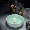 Ceramic Round Bowl Sink with Faucet Combo Countertop Vessel Basin Sink