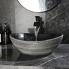 Ceramic Vessel Basin Bathroom Sink with Waterfall Faucet and Drain