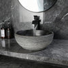 Ceramic Vessel Basin Bathroom Sink with Waterfall Faucet and Drain