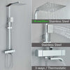 Thermostatic Shower Faucet Rainfall Head Wall Mounted Shower Sets