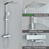 Thermostatic Shower Faucet Rainfall Head Wall Mounted Shower Sets