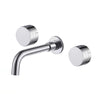 Bathroom Faucet Brass Double Lever Wall Mounted Sink Faucet Tap Set