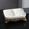 Classic Ceramic Soap Dish Draining Soap Box Bathroom Storage Organizer