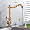 Classic Single Handle Kitchen Basin Faucet Retro Brass Kitchen Faucet