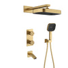 Concealed Brass Shower System Wall-Mounted Rain Shower with Mixer Tap