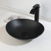 Contemporary Stone Resin Vessel Basin Sink with Faucet Bathroom Sink