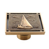 Copper Brass Floor Drains Square Flower Art Carved Toilet Drain Cover